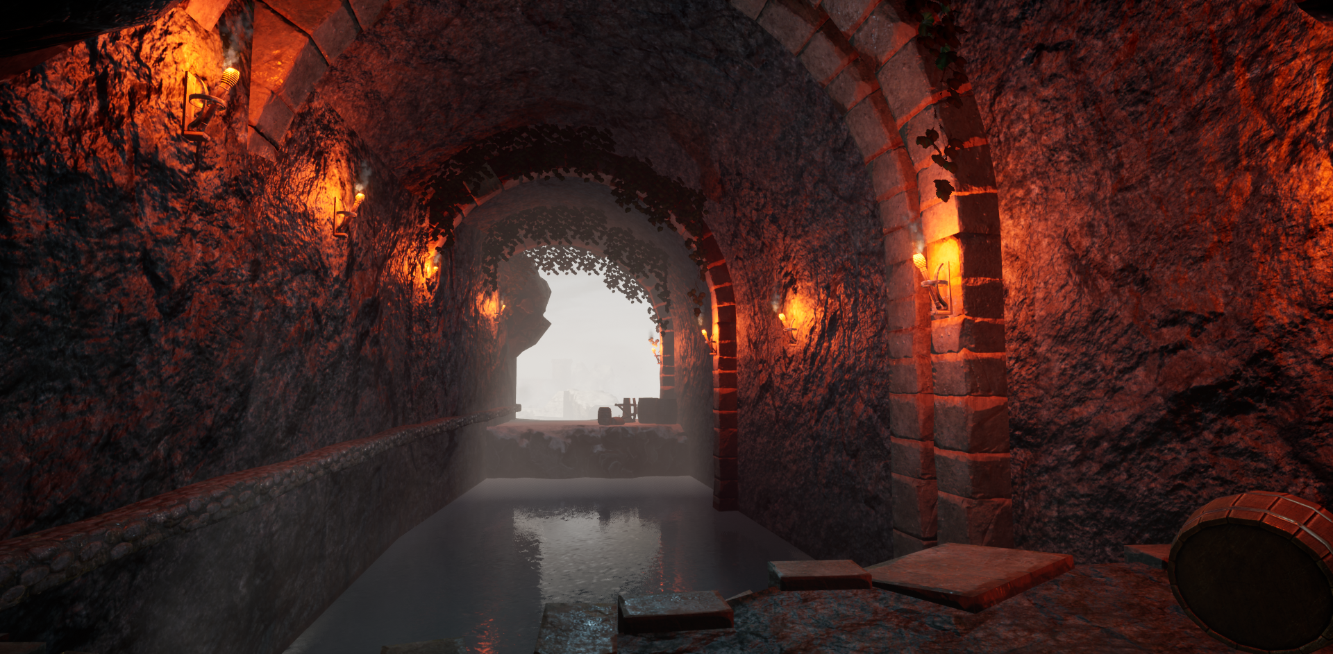 Dark, atmospheric game scene
